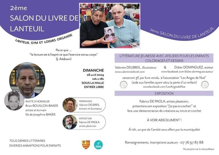 Affiche du salon du livre de Lanteuil le 28 avril 2024.